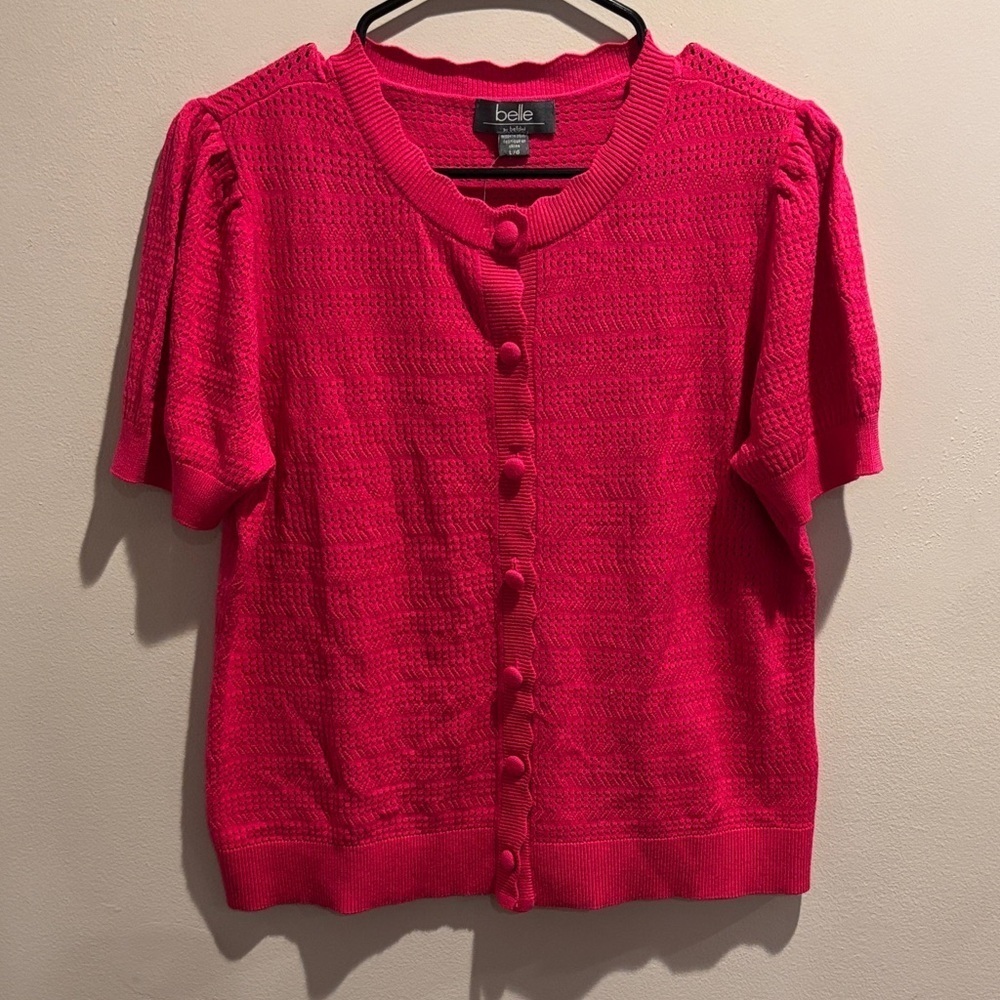 Bebe Women's Vibrant Pink Knit Blouse